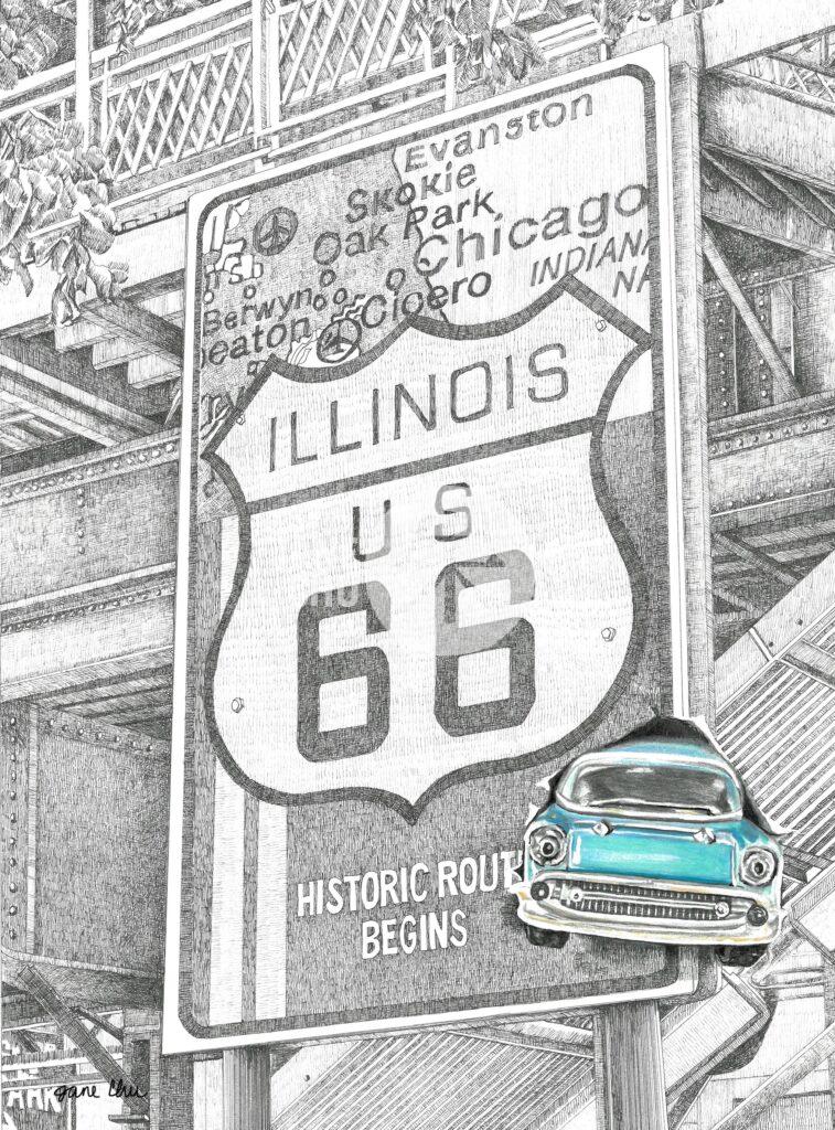 Route 66 begins
